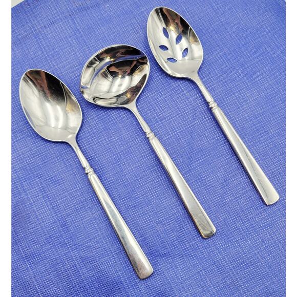 Oneida Easton Cube Set of 3 Hostess Serving Set Vintage CUBE mark - Picture 5 of 7